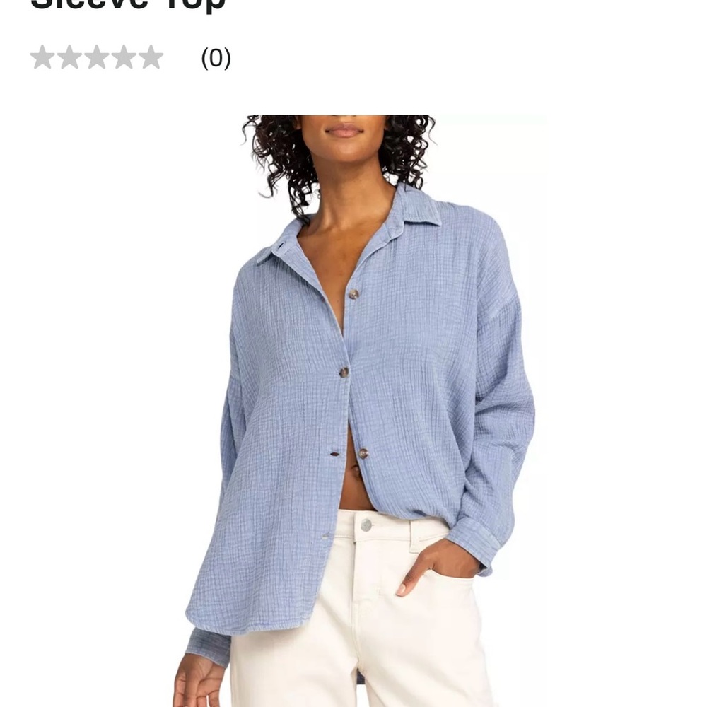 Women's Blue Button-Up Top